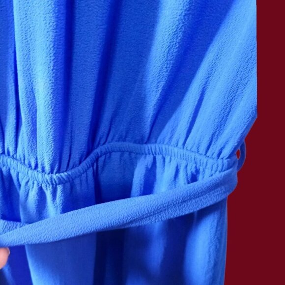 Monteau Short-Sleeve Royal Blue Dress With Belt Size Small - Picture 8 of 15